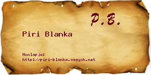 Piri Blanka névjegykártya